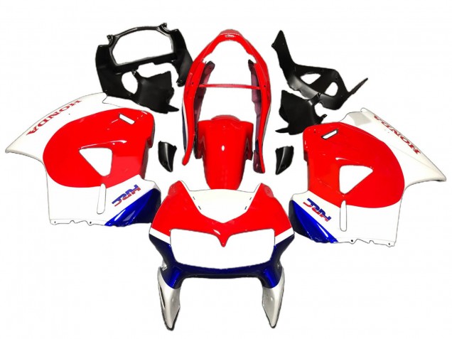 1998-2001 Honda VFR 800 Motorcycle Fairings - White Red Blue
