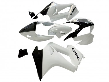 2002-2013 Honda VFR 800 Motorcycle Fairings - Pearl White Glossy Black Decal