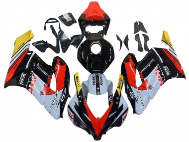 2004-2005 Honda CBR1000RR Motorcycle Fairings - Yellow Red White Glossy Red Bull Repsol HRC