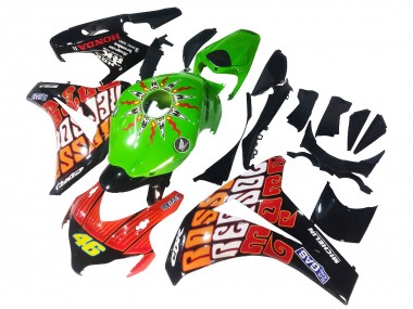 2008-2011 Honda CBR1000RR Motorcycle Fairings - Green Orange Glossy Black Rossi Michelin 46