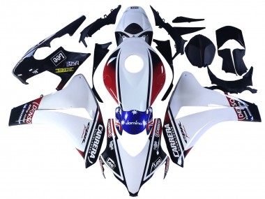2008-2011 Honda CBR1000RR Motorcycle Fairings - White Red Blue Black Star Lee Carrera