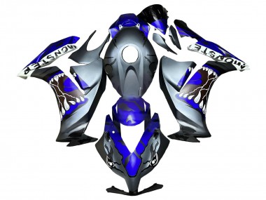 2012-2016 Honda CBR1000RR Motorcycle Fairings - Blue Grey Matte Black Shark