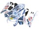 2003-2004 Honda CBR600RR Motorcycle Fairings - White Blue Red Nastro Azzurro 46