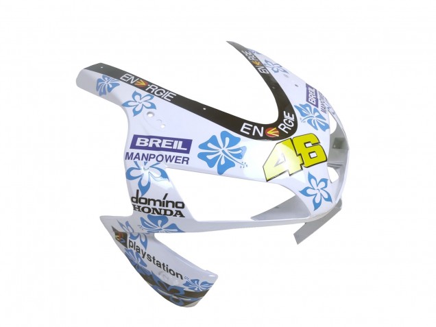2003-2004 Honda CBR600RR Motorcycle Fairings - White Blue Red Nastro Azzurro 46