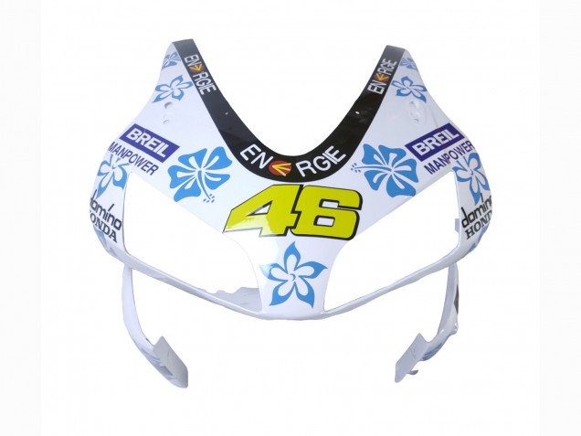2003-2004 Honda CBR600RR Motorcycle Fairings - White Blue Red Nastro Azzurro 46