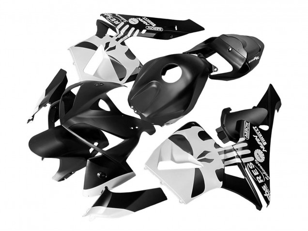 2005-2006 Honda CBR600RR Bike Fairings - Black White