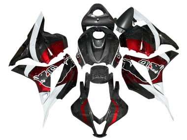 2009-2012 Honda CBR600RR Motorcycle Fairings - White Red Black Carbon Fiber