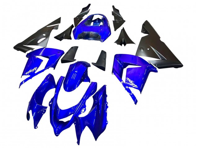 2004-2005 Kawasaki ZX10R Motorcycle Fairings - Blue Black Ninja