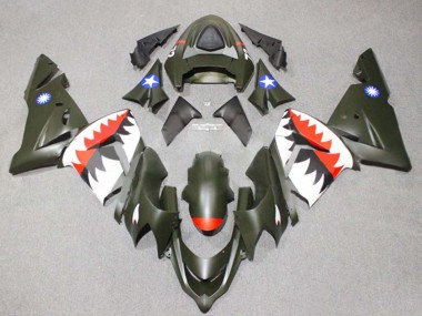 2004-2005 Kawasaki ZX10R Motorcycle Fairings - Silver Black Ninja