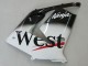 2004-2005 Kawasaki ZX10R Motorcycle Fairings - White Black West Ninja