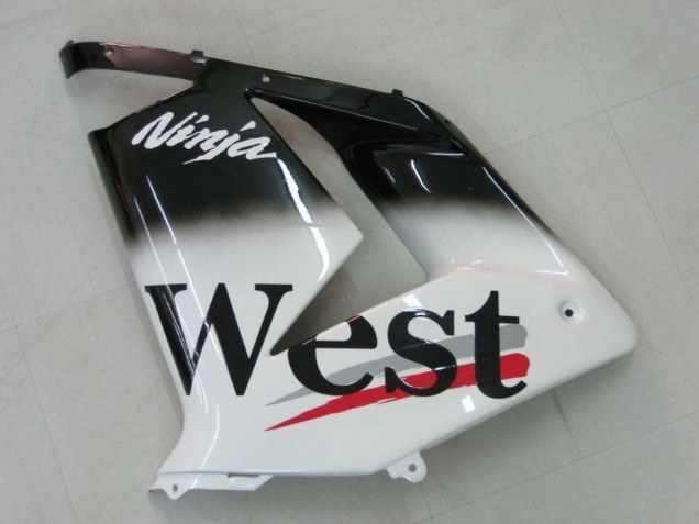 2004-2005 Kawasaki ZX10R Motorcycle Fairings - White Black West Ninja