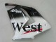 2004-2005 Kawasaki ZX10R Motorcycle Fairings - White Black West Ninja