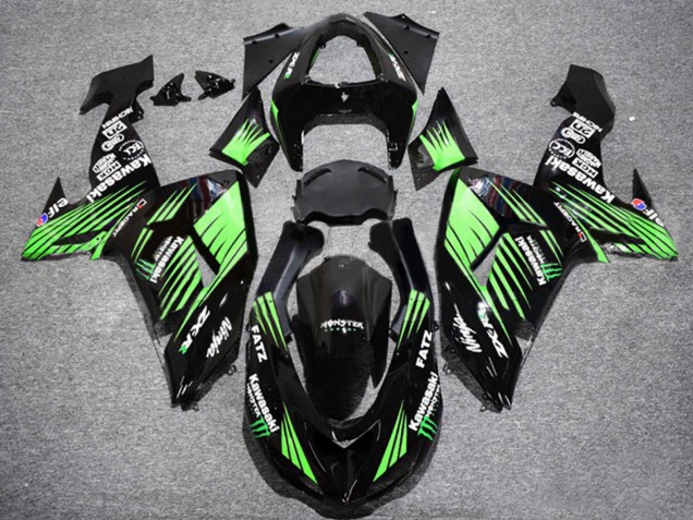 2006-2007 Kawasaki ZX10R Motorcycle Fairings - Glossy Black Green