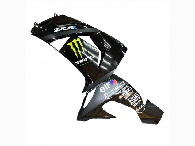 2006-2007 Kawasaki ZX10R Motorcycle Fairings - Grey Yellow Glossy Black Monster Elf