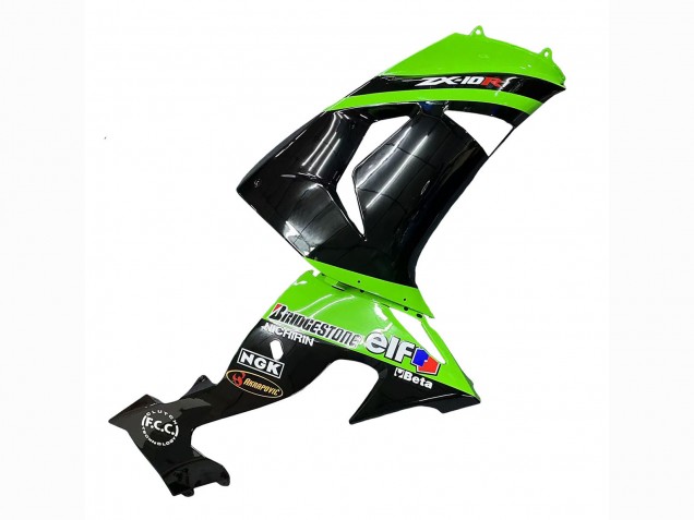 2006-2007 Kawasaki ZX10R Motorcycle Fairings - Green Black Elf Touch4 3M