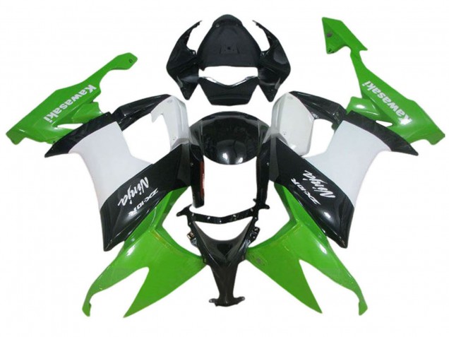 2006-2007 Kawasaki ZX10R Motorcycle Fairing - Green White Black
