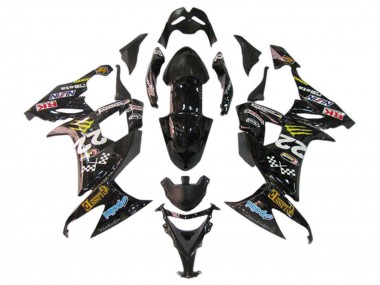 2006-2007 Kawasaki ZX10R Motorcycle Fairings - Glossy Black Red Blue Yellow Monster
