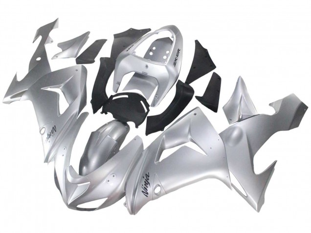 2006-2007 Kawasaki ZX10R Motorcycle Fairings - Silver Black Ninja