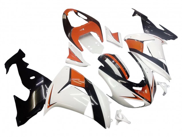 2006-2007 Kawasaki ZX10R Motorcycle Fairings - White Orange Black