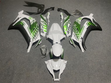 2011-2015 Kawasaki ZX10R Motorcycle Fairings - White Green Matte Black