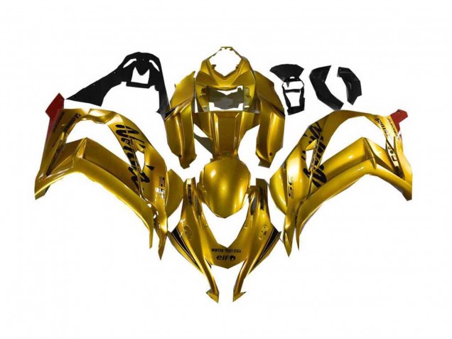 2016-2020 Kawasaki ZX10R Motorcycle Fairing - Gold Black