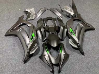 2016-2020 Kawasaki ZX10R Motorcycle Fairings - Matte Black Green Honeycomb