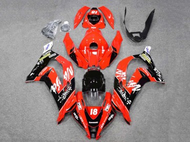 2016-2020 Kawasaki ZX10R Motorcycle Fairings - Red Glossy Black White Monster 18