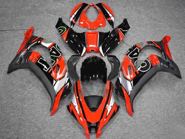 2016-2020 Kawasaki ZX10R Motorcycle Fairings - Red Silver Glossy Black