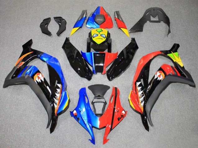 2016-2020 Kawasaki ZX10R Motorcycle Fairings - Blue Red Yellow Black Shark