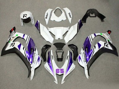 2016-2020 Kawasaki ZX10R Motorcycle Fairings - White Purple Black Alstare 85