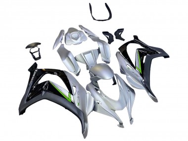 2016-2020 Kawasaki ZX10R Motorcycle Fairing - Silver Green Black