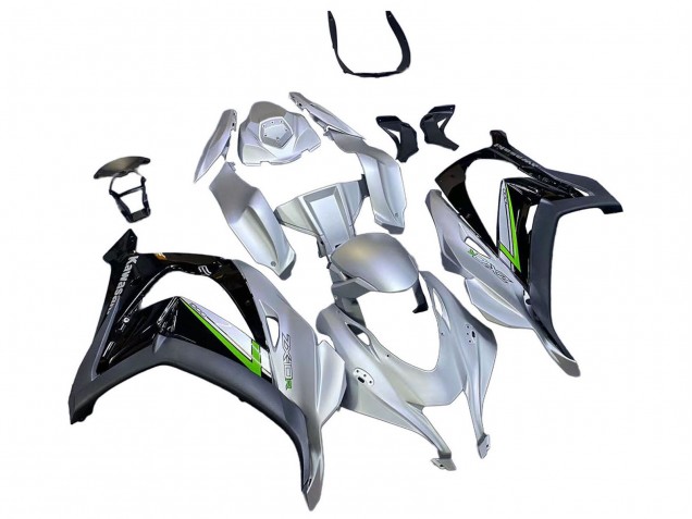 2016-2020 Kawasaki ZX10R Motorcycle Fairing - Silver Green Black