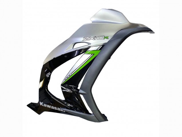 2016-2020 Kawasaki ZX10R Motorcycle Fairing - Silver Green Black