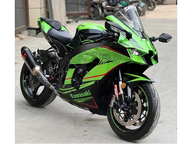 2021-2026 Kawasaki ZX10R Motorcycle Fairings - Green Glossy Black
