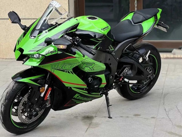 2021-2026 Kawasaki ZX10R Motorcycle Fairings - Green Glossy Black