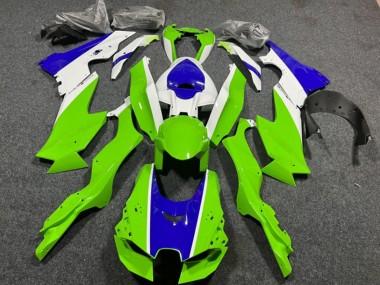 2021-2025 Kawasaki ZX10R Motorcycle Fairings - White Green Blue