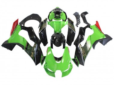 2021-2025 Kawasaki ZX10R Motorcycle Fairing - Green Black Red Honeycomb