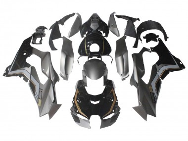 2021-2025 Kawasaki ZX10R Motorcycle Fairings - Black Grey Gold