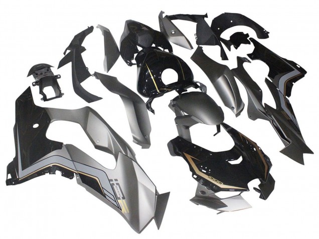 2021-2026 Kawasaki ZX10R Motorcycle Fairings - Black Grey Gold