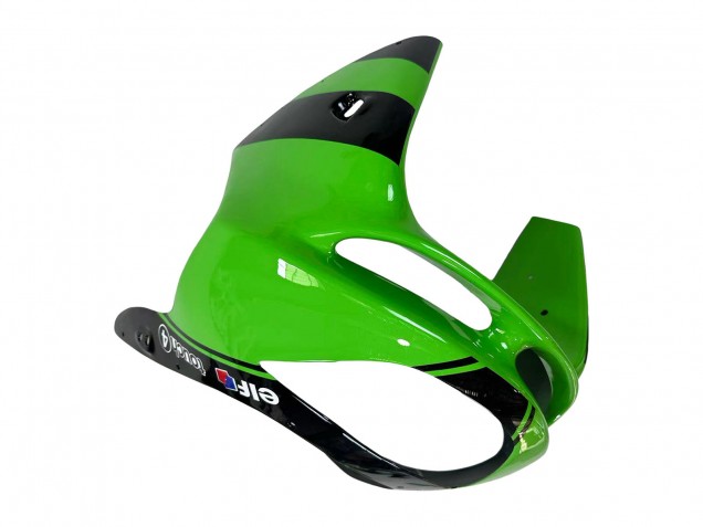 1998-1999 Kawasaki ZX6R Motorcycle Fairings - Green Glossy Black Elf Bridgestone