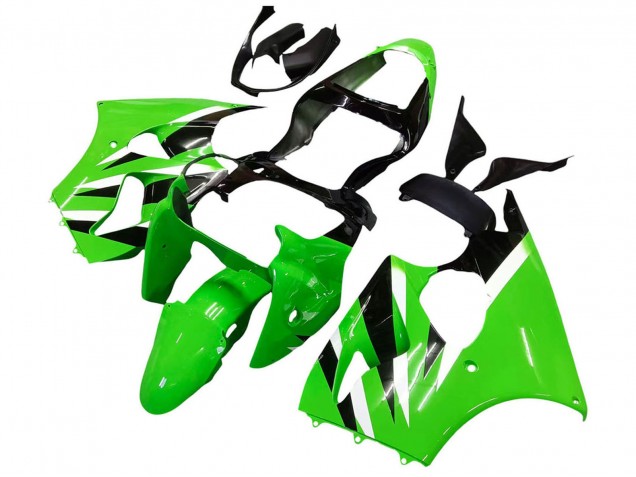 2000-2002 Kawasaki ZX6R Motorcycle Fairings - Green White Black