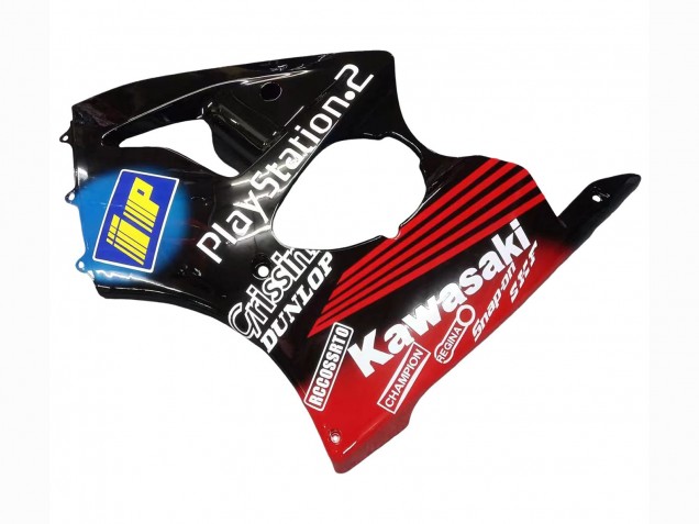 2000-2002 Kawasaki ZX6R Motorcycle Fairings - Glossy Black Red Blue Red PlayStation 2