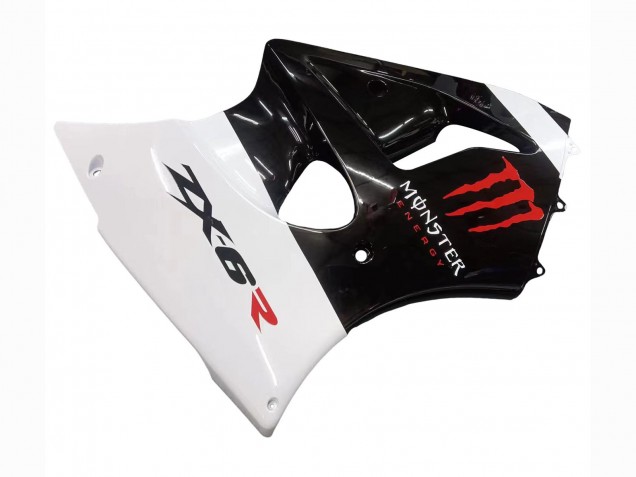 2000-2002 Kawasaki ZX6R Motorcycle Fairings - White Black Red Monster