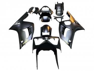2003-2004 Kawasaki ZX6R Motorcycle Fairings - Matte Black Gold 636