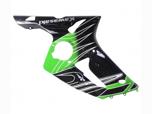2003-2004 Kawasaki ZX6R Motorcycle Fairings - Green White Black