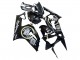 2003-2004 Kawasaki ZX6R Motorcycle Fairings - Glossy Black White Motul Lucky Strike