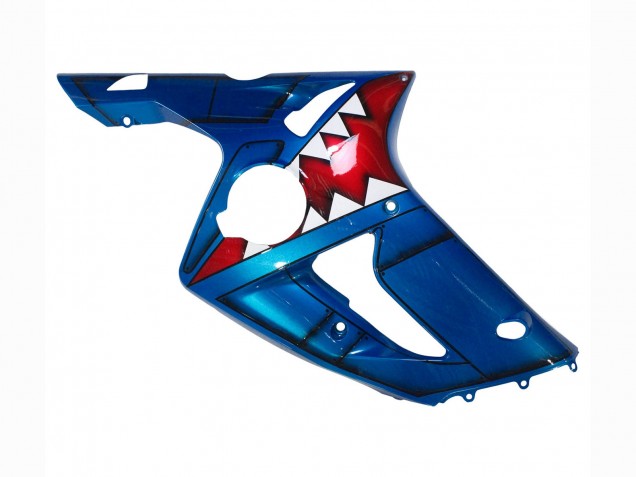 2003-2004 Kawasaki ZX6R Motorcycle Fairings - Blue White Red Shark
