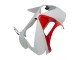 2003-2004 Kawasaki ZX6R Motorcycle Fairings - White Red