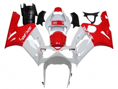 2003-2004 Kawasaki ZX6R Motorcycle Fairings - White Red