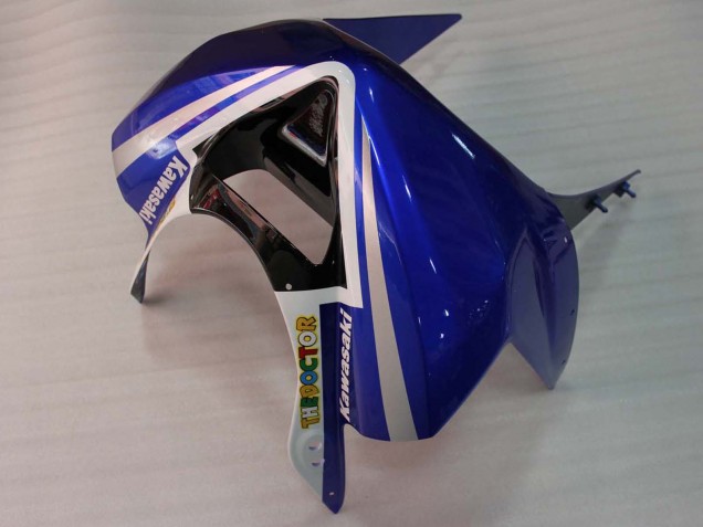 2003-2004 Kawasaki ZX6R Motorcycle Fairings - White Blue Red Fiat